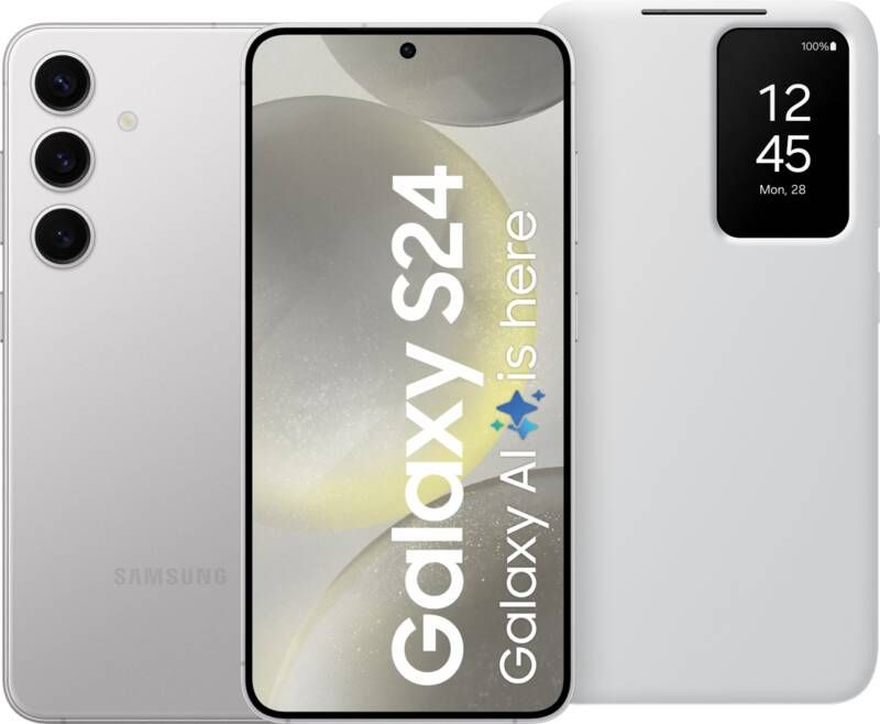 Samsung Galaxy S24 256GB Grijs 5G + Smart View Book Case Wit