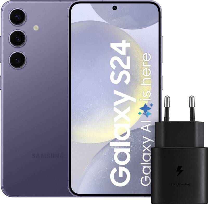 Samsung Galaxy S24 256GB Paars 5G + Snellader 25 Watt
