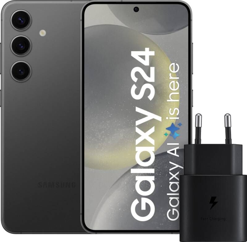Samsung Galaxy S24 256GB Zwart 5G + Snellader 25 Watt