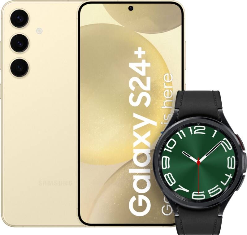 Samsung Galaxy S24 Plus 256GB Geel 5G + Galaxy Watch 6 Classic Zwart 47mm