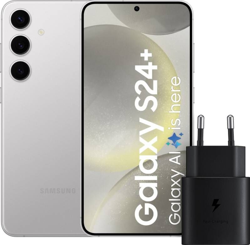 Samsung Galaxy S24 Plus 256GB Grijs 5G + Snellader 25 Watt Zwart