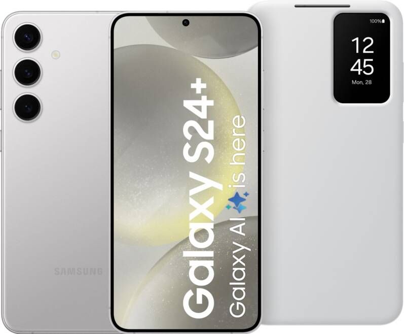 Samsung Galaxy S24 Plus 256GB Grijs 5G + Smart View Book Case Wit
