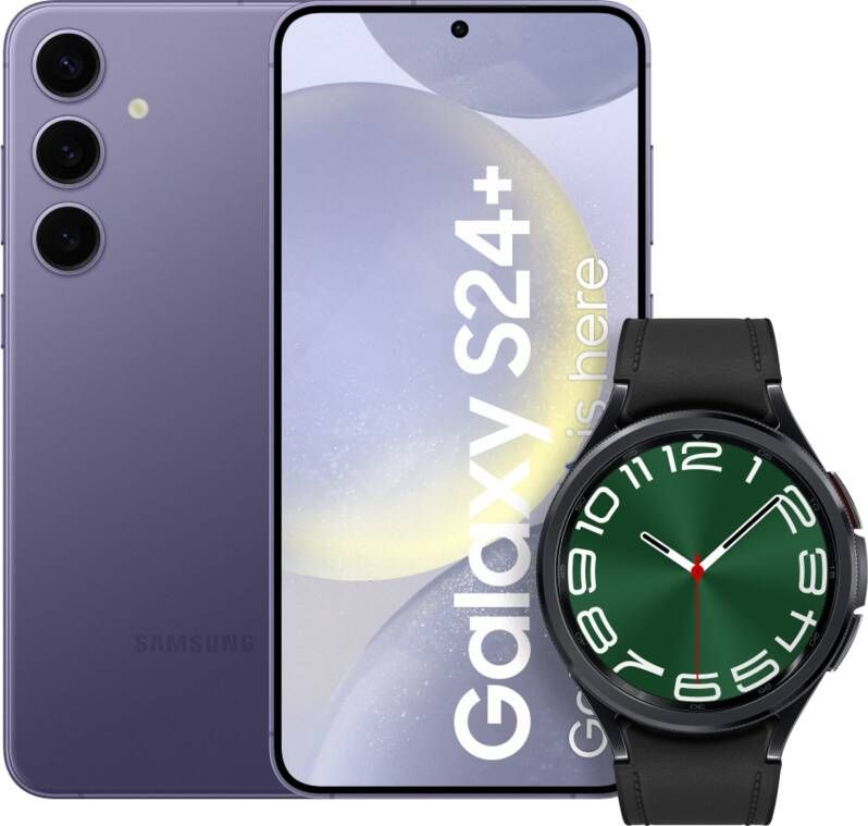 Samsung Galaxy S24 Plus 256GB Paars 5G + Galaxy Watch 6 Classic Zwart 47mm