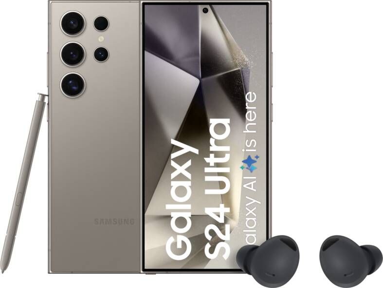 Samsung Galaxy S24 Ultra 256GB Grijs 5G + Galaxy Buds 2 Pro Zwart