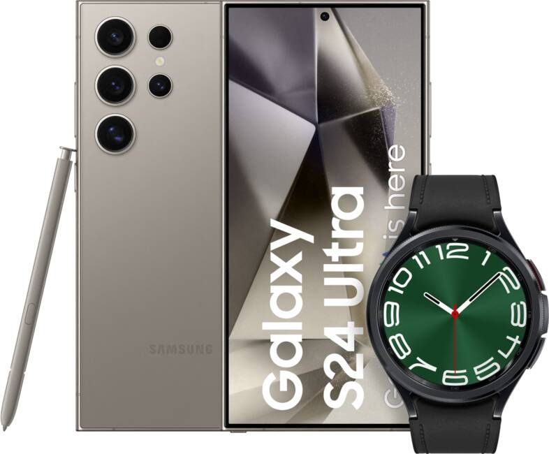 Samsung Galaxy S24 Ultra 256GB Grijs 5G + Galaxy Watch 6 Classic Zwart 47mm