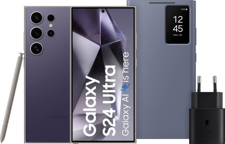 Samsung Galaxy S24 Ultra 256GB Paars 5G + Starterspakket