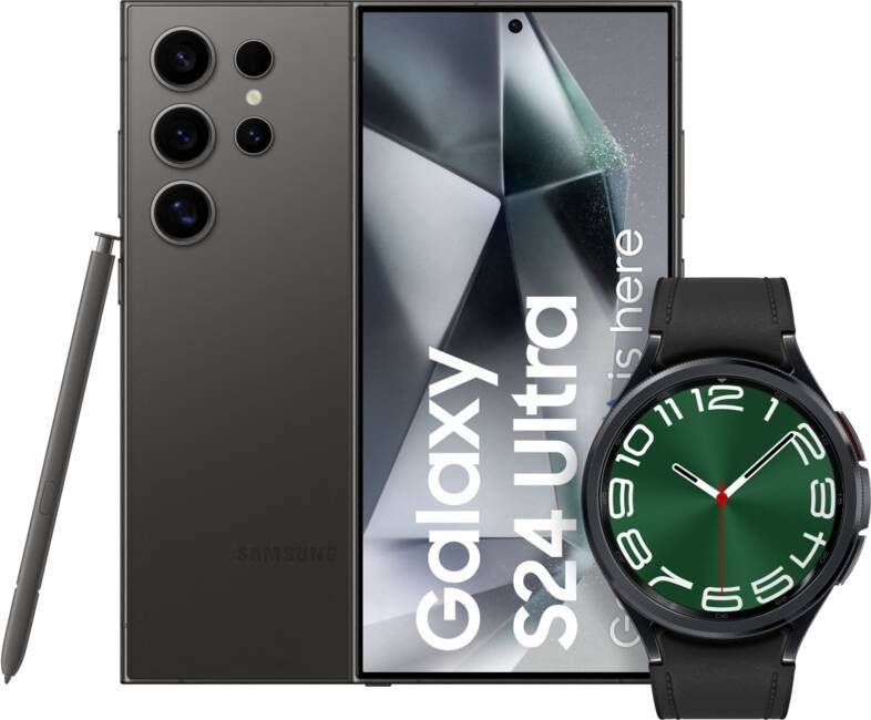 Samsung Galaxy S24 Ultra 256GB Zwart 5G + Galaxy Watch 6 Classic Zwart 47mm