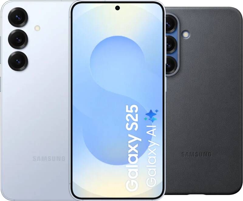 Samsung Galaxy S25 128GB Lichtblauw 5G + Kindsuit Back Cover Zwart