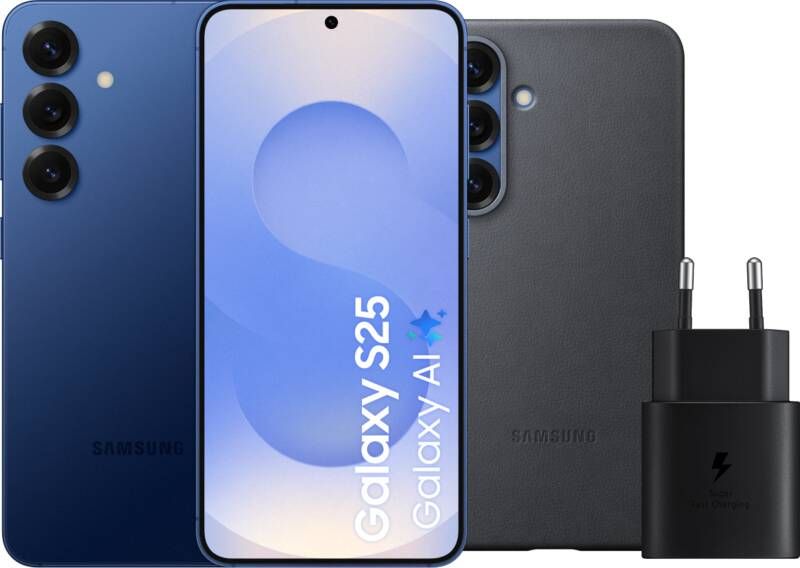 Samsung Galaxy S25 512GB Donkerblauw 5G + Accessoirepakket