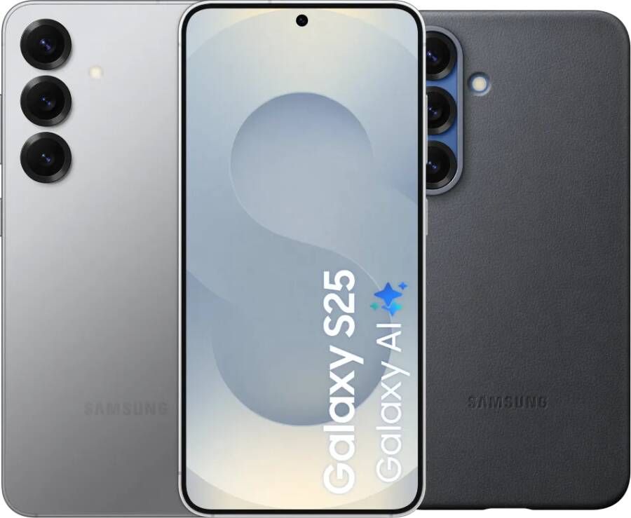 Samsung Galaxy S25 512GB Zilver 5G + Kindsuit Back Cover Zwart