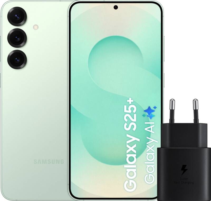 Samsung Galaxy S25 Plus 512GB Mint 5G + Oplader 25 Watt Zwart