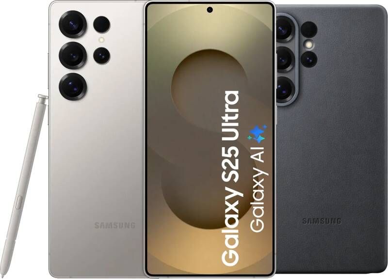 Samsung Galaxy S25 Ultra 512GB Grijs 5G + Kindsuit Back Cover Zwart