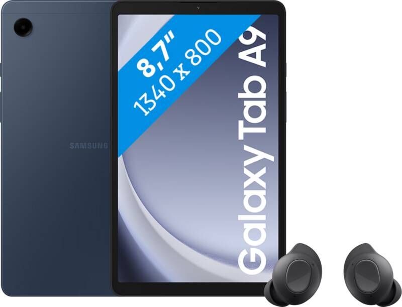 Samsung Galaxy Tab A9 8 7 inch 128GB Wifi Blauw + Buds FE Zwart