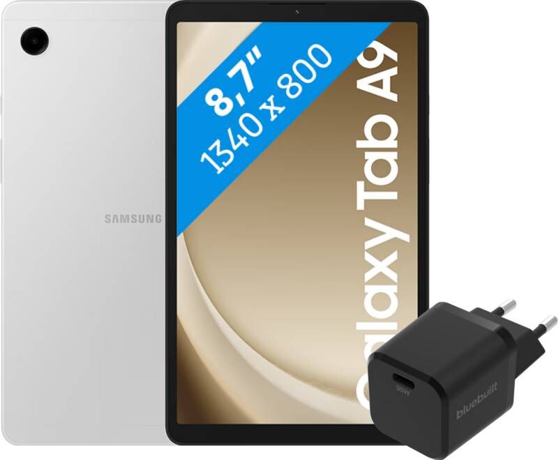 Samsung Galaxy Tab A9 8 7 inch 128GB Wifi Zilver + BlueBuilt Oplader