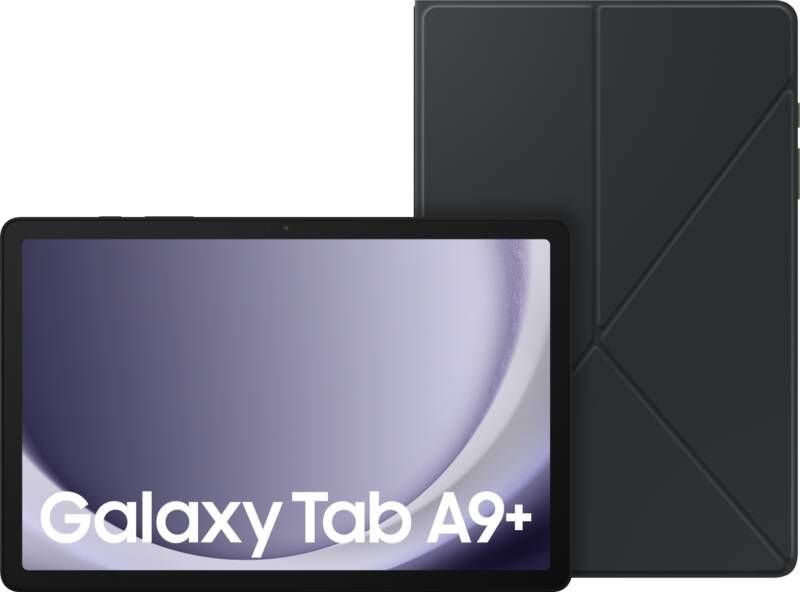 Samsung Galaxy Tab A9 Plus 11 inch 128GB Wifi + 5G Grijs + Book Case Zwart