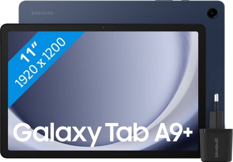 Samsung Galaxy Tab A9 Plus 11 inch 128GB Wifi Blauw + BlueBuilt Oplader