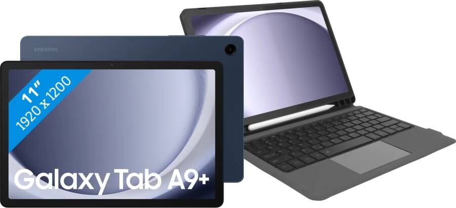Samsung Galaxy Tab A9 Plus 11 inch 128GB Wifi Blauw + BlueBuilt Toetsenbord Hoes QWERTY