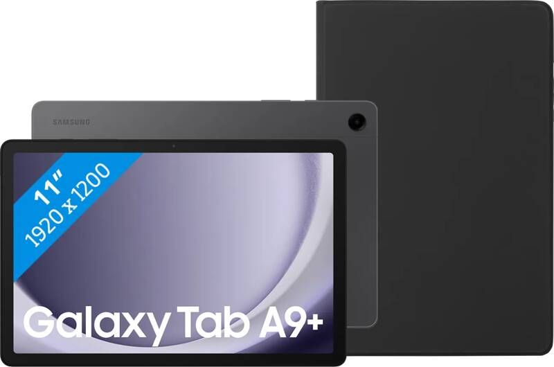 Samsung Galaxy Tab A9 Plus 11 inch 128GB Wifi en 5G Grijs + BlueBuilt Oplader