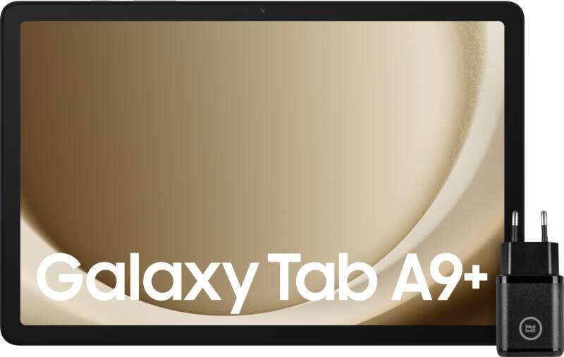 Samsung Galaxy Tab A9 Plus 11 inch 128GB Wifi Zilver + BlueBuilt Oplader