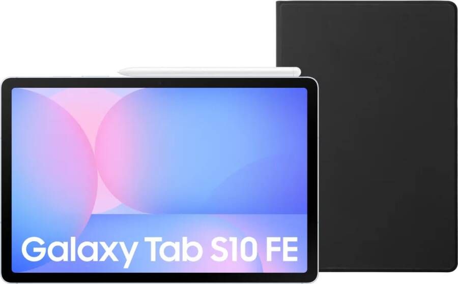 Samsung Galaxy Tab S10 FE 10 9 inch 256GB Wifi Lichtblauw + BlueBuilt Book Case Zwart