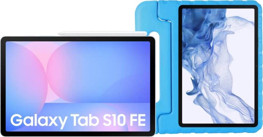 Samsung Galaxy Tab S10 FE 10 9 inch 256GB Wifi Lichtblauw + Just in Case Kids Cover Blauw