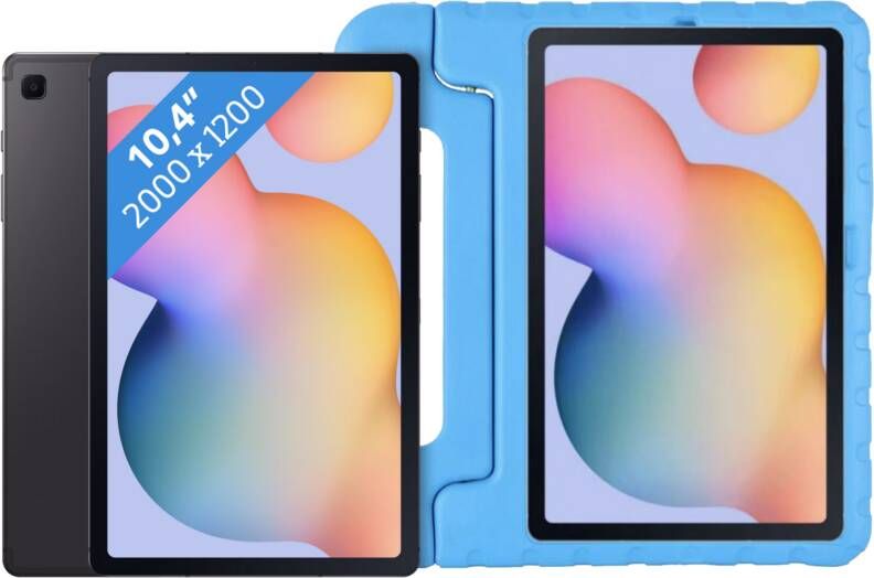Samsung Galaxy Tab S6 Lite (2022) 128GB Wifi Grijs + Just in Case Kids Cover Blauw