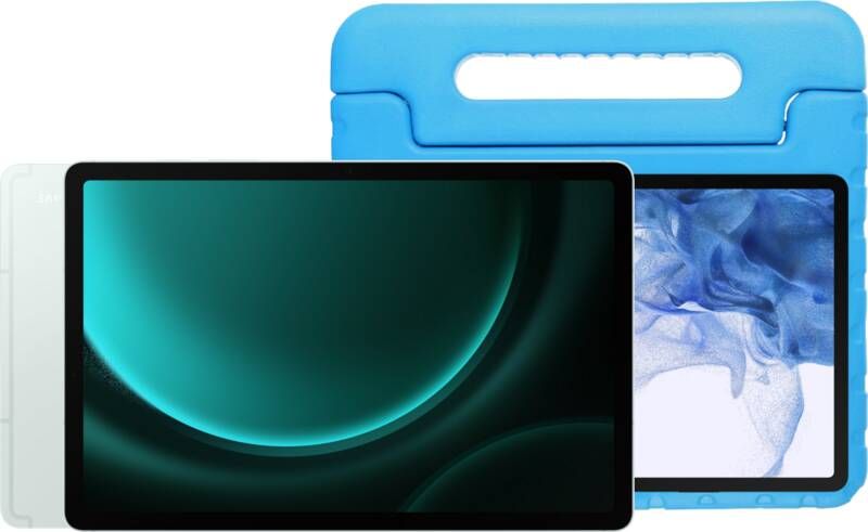 Samsung Galaxy Tab S9 FE 128GB Wifi Groen + BlueBuilt Kids Cover Blauw