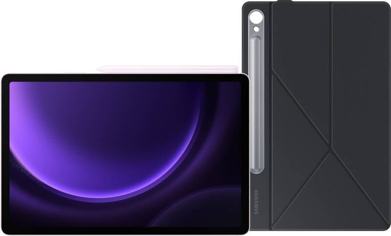 Samsung Galaxy Tab S9 FE 128GB Wifi Paars + Book Case Zwart