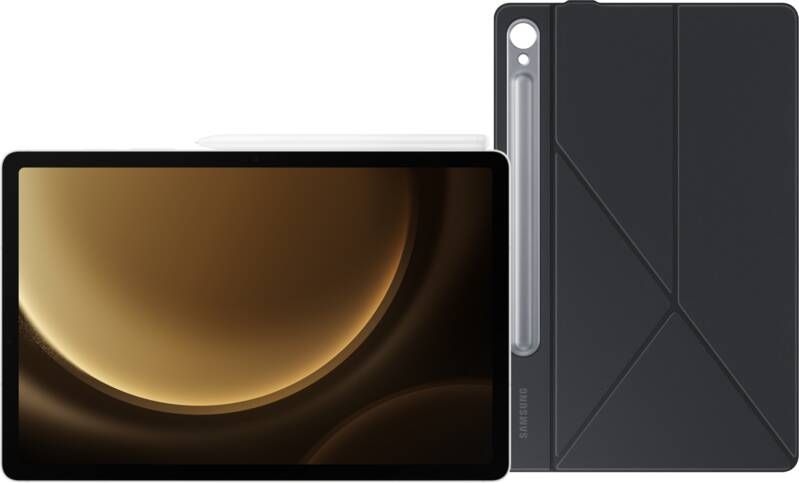 Samsung Galaxy Tab S9 FE 128GB Wifi Zilver + Book Case Zwart