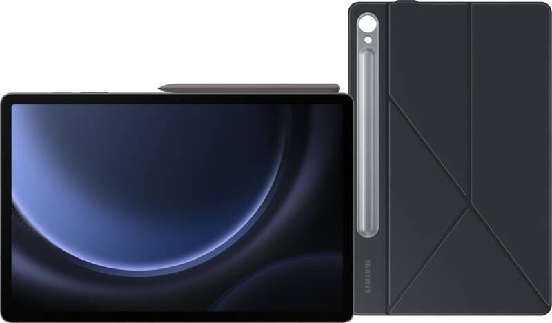 Samsung Galaxy Tab S9 FE Plus 128GB Wifi en 5G Grijs + Book Case Zwart