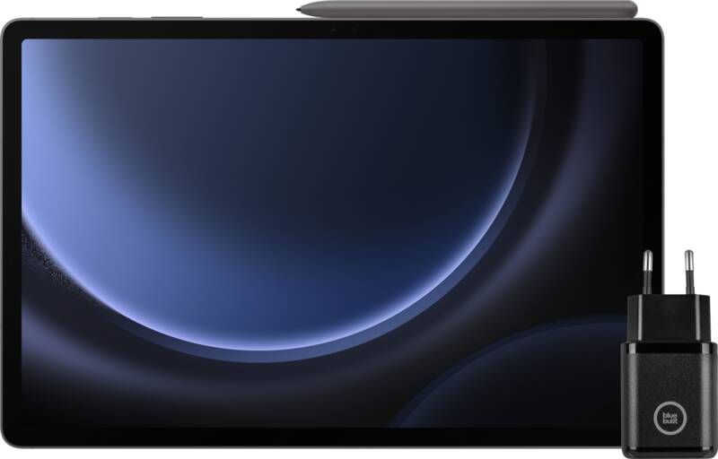 Samsung Galaxy Tab S9 FE Plus 128GB Wifi Grijs + BlueBuilt Oplader