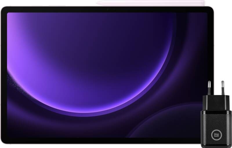 Samsung Galaxy Tab S9 FE Plus 128GB Wifi Lavendel + BlueBuilt Oplader