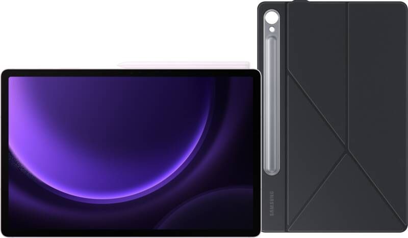 Samsung Galaxy Tab S9 FE Plus 128GB Wifi Lavendel + Book Case Zwart
