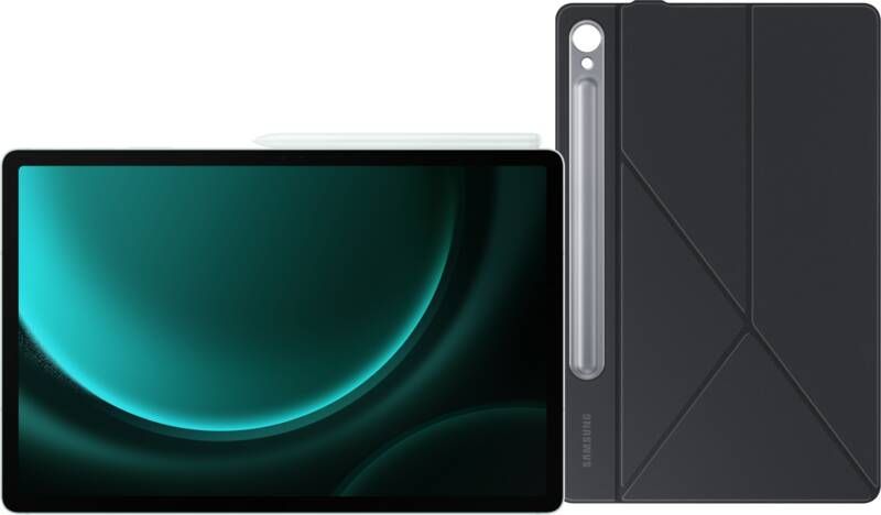 Samsung Galaxy Tab S9 FE Plus 256GB Wifi Groen + Book Case Zwart
