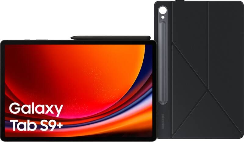 Samsung Galaxy Tab S9 Plus 12.4 inch 512GB Wifi en 5G Zwart + Book Case Zwart