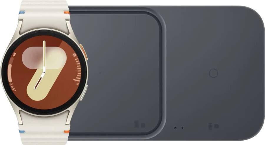 Samsung Galaxy Watch 7 Crème 40mm + Duo Draadloze Oplader