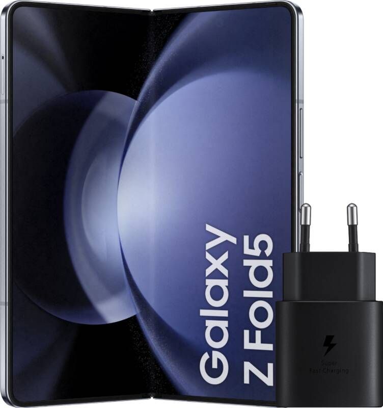 Samsung Galaxy Z Fold 5 256GB Blauw 5G + Oplader 25 Watt Zwart