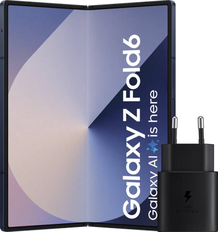 Samsung Galaxy Z Fold 6 256GB Blauw 5G + Oplader 25W Zwart