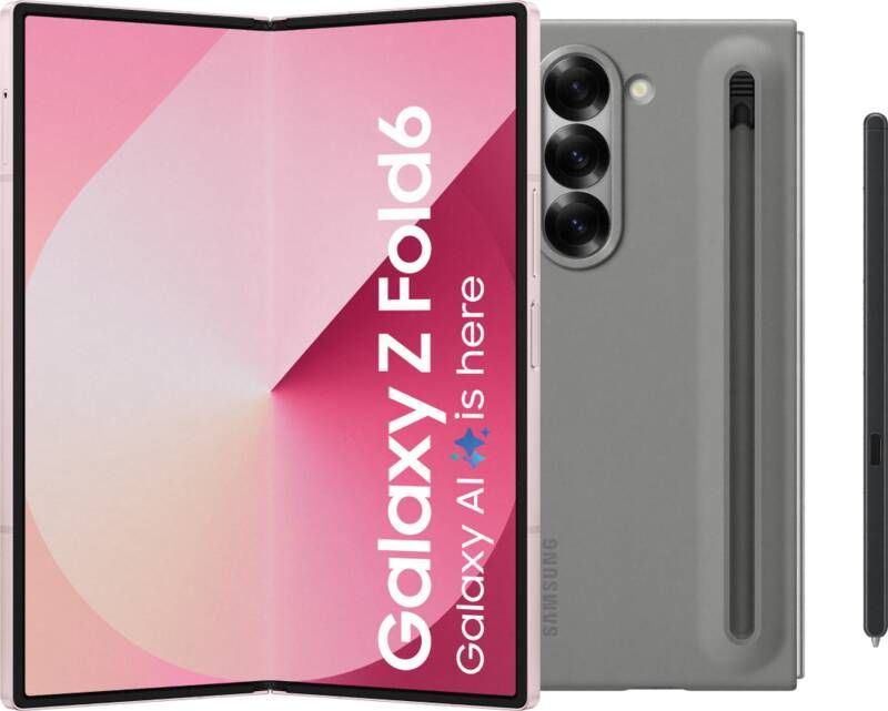 Samsung Galaxy Z Fold 6 256GB Roze 5G + Back Cover met S Pen Grijs