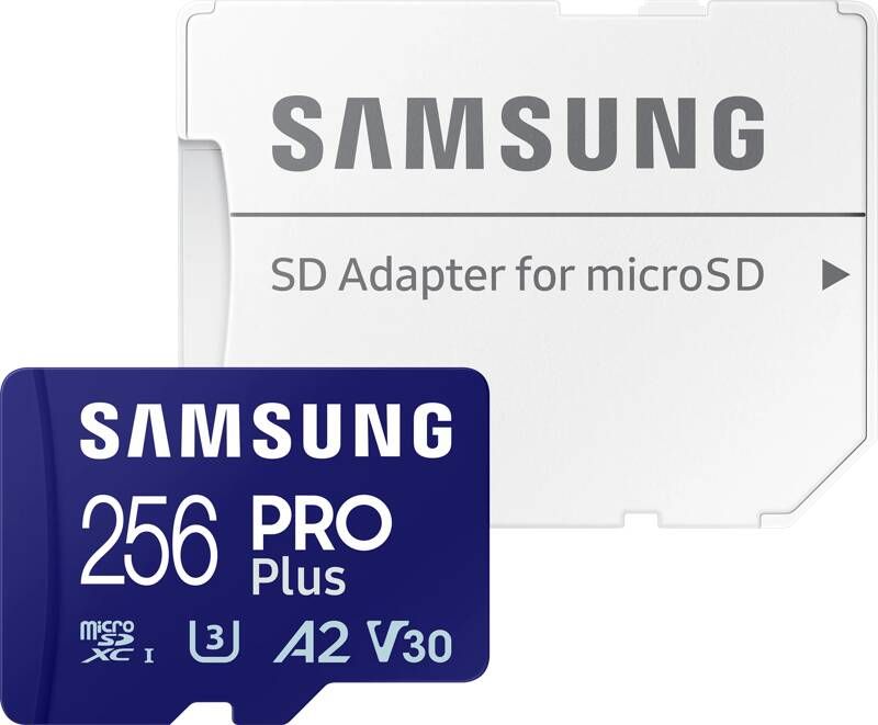 Samsung PRO Plus 256GB (2023) microSDXC + SD Adapter Micro SD-kaart Blauw