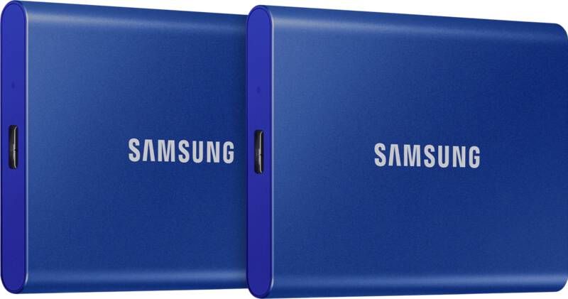 Samsung Portable SSD T7 2TB Blauw Duo Pack