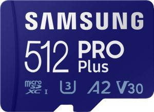 Samsung PRO Plus 512GB microSDXC Micro SD-kaart Blauw