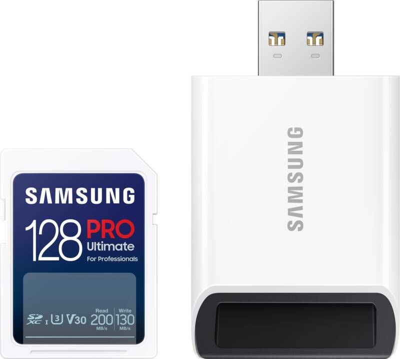 Samsung PRO Ultimate 128 GB (2023) SDXC + USB lezer