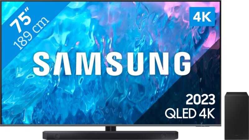 Samsung QLED 75Q74C (2023) + soundbar