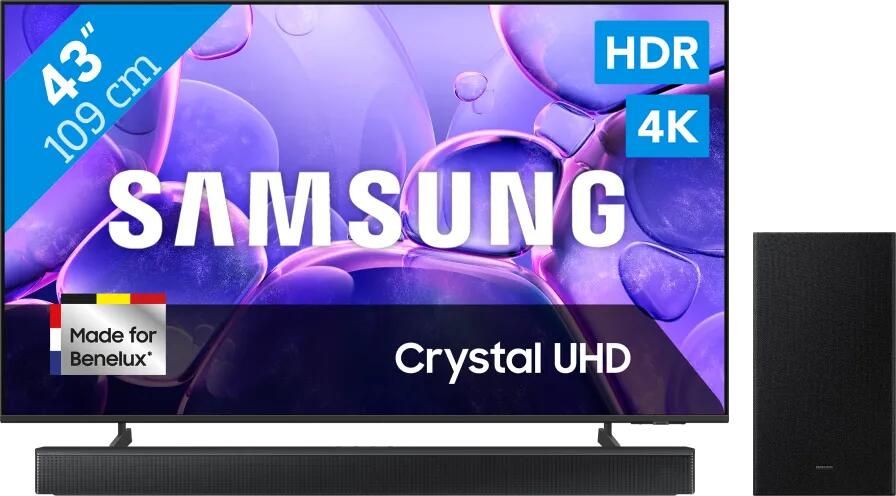 Samsung 43" Crystal UHD U8070F (2025) + HW-B66CF Zwart