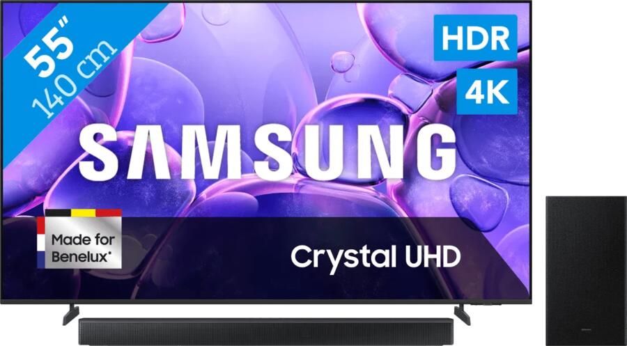Samsung 55" Crystal UHD U8070F (2025) + HW-B66CF Zwart