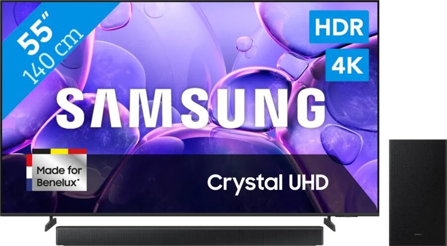 Samsung 55" Crystal UHD U8070F (2025) + HW-B66CF Zwart