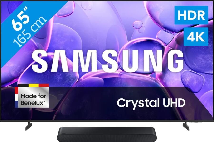 Samsung 65" Crystal UHD U8070F (2025) + HW-S60D Zwart (2024)