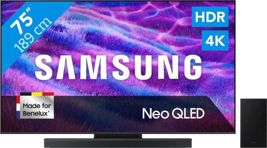 Samsung 75" Neo QLED QN82F 4K (2025) + HW-B750F Zwart