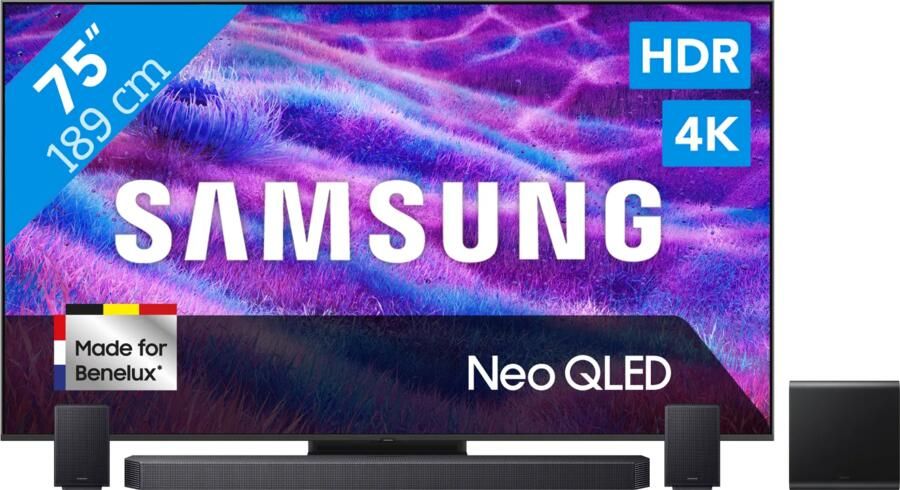 Samsung 75" Neo QLED QN82F 4K (2025) + HW-Q930F Zwart